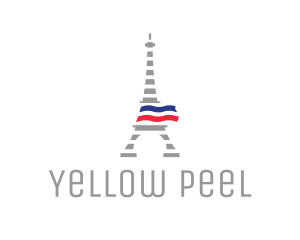 Striped Eiffel Tower logo design