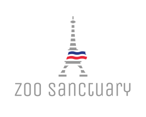 Striped Eiffel Tower logo design