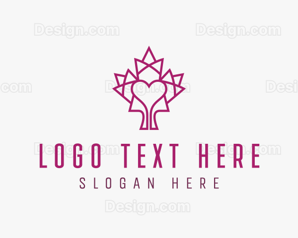 Mosaic Maple Leaf Heart Logo