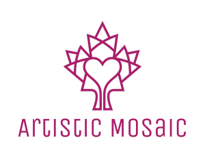 Mosaic Maple Leaf Heart logo
