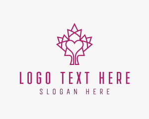 Mosaic Maple Leaf Heart logo