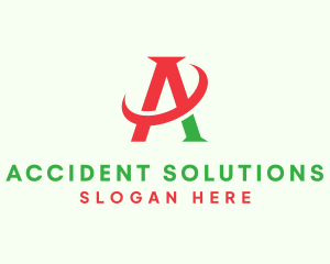 Red Green Orbit Letter A logo design