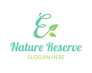 Nature Leaf Letter E logo design