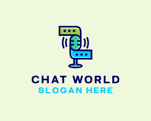 Microphone Chat Podcast logo design