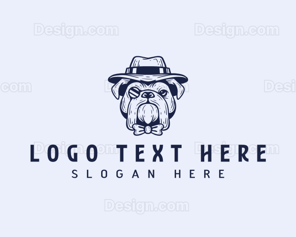 Hat Bulldog Pet Logo