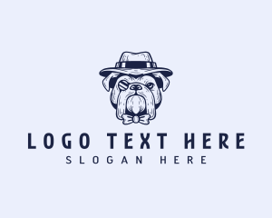 Hat Bulldog Pet Logo