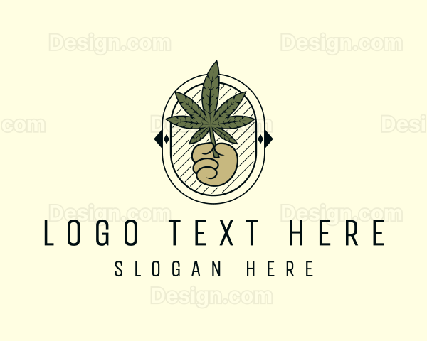 Marijuana Leaf Hand Logo