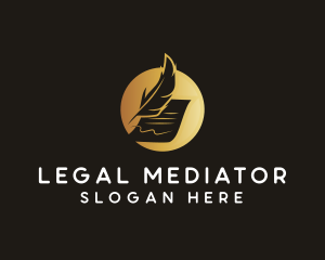 Law Document Feather logo design