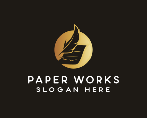 Law Document Feather logo design