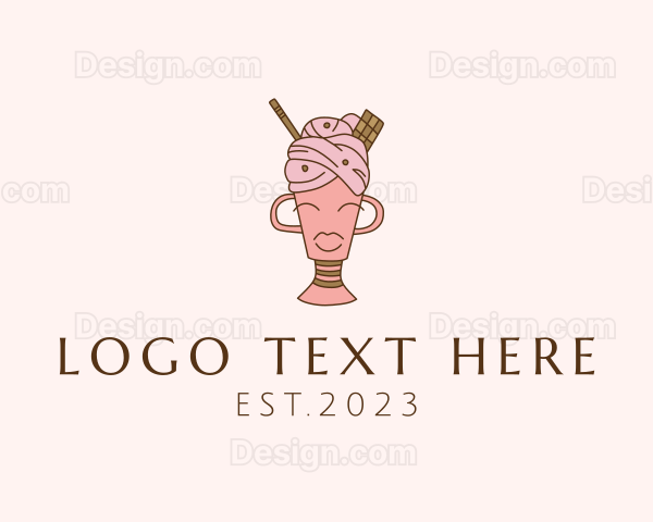 Ice Cream Dessert Woman Logo