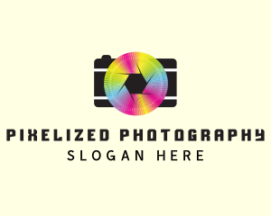 Rainbow Camera Shutter logo design