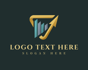 Venture - Triangle Bar Graph logo design