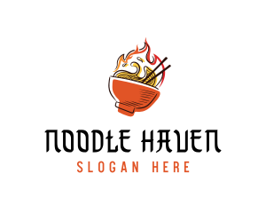 Hot Bowl Ramen Noodles logo design