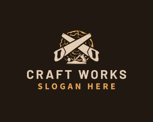 Saw Wood Crafting logo design