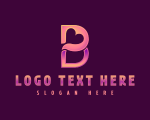 Elegant Heart Letter B Logo