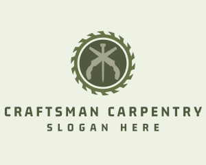 Carpentry Lumber Woodcutting logo design