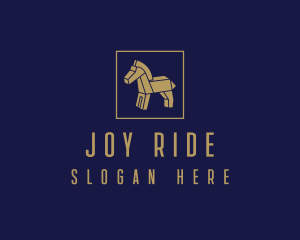 Brown Wooden Horse logo design