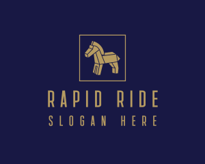 Brown Wooden Horse logo design