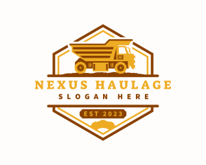  Haul Truck Construction logo design