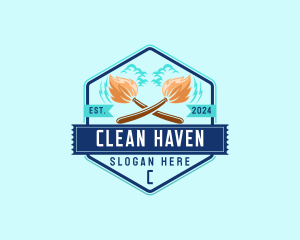 Broom Maintenance Cleaning logo design