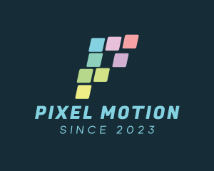 Pixel Application Letter P logo design