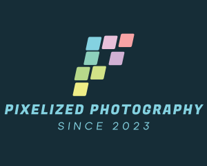 Pixel Application Letter P logo design