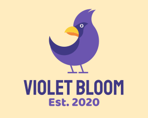 Violet Cartoon Bird logo