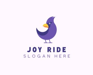 Violet Cartoon Bird logo design