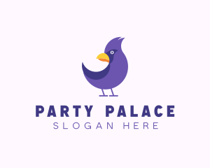 Violet Cartoon Bird logo design