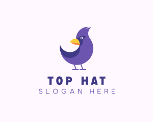 Violet Cartoon Bird logo design