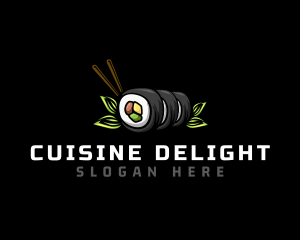 Asian Sushi Roll Culinary logo design