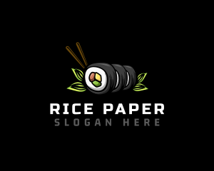 Asian Sushi Roll Culinary logo design