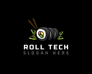 Asian Sushi Roll Culinary logo design