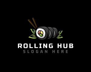 Asian Sushi Roll Culinary logo design