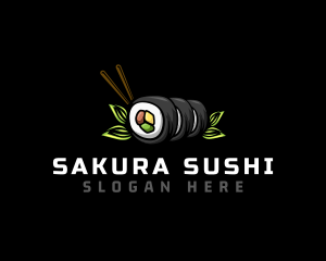 Asian Sushi Roll Culinary logo design