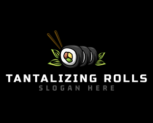 Asian Sushi Roll Culinary logo design