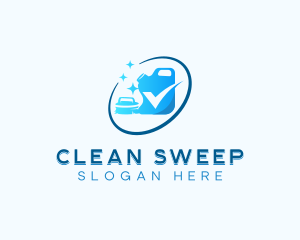 Disinfection Cleaning Sanitation logo design