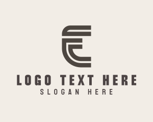 Curved Business Letter E logo