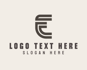 Curved Business Letter E Logo