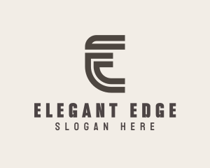 Curved Business Letter E logo design