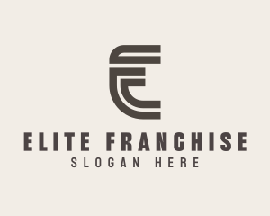 Curved Business Letter E logo design