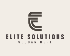 Curved Business Letter E logo design