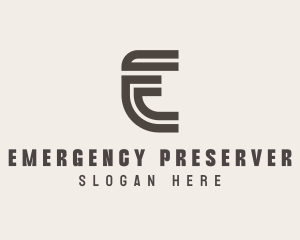 Curved Business Letter E logo design