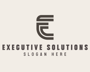 Curved Business Letter E logo design