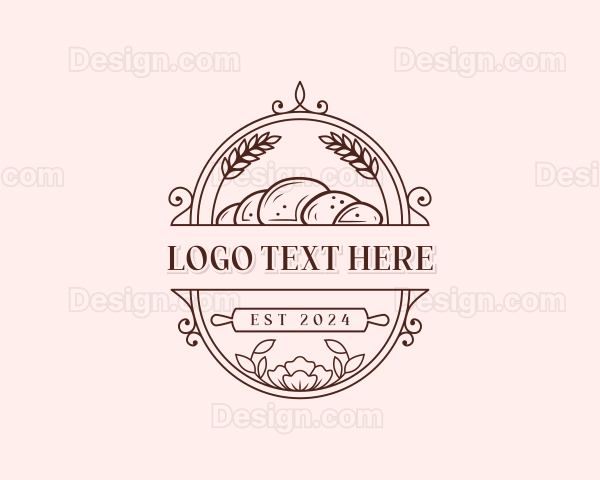 Croissant Bread Pastry Logo