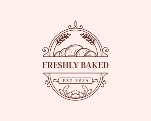 Croissant Bread Pastry logo design