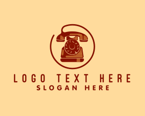 Retro Old School Telephone logo