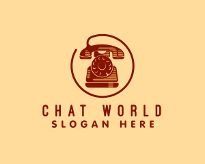 Retro Old School Telephone logo design