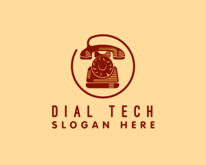 Retro Old School Telephone logo design