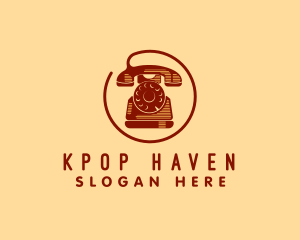 Retro Old School Telephone logo design